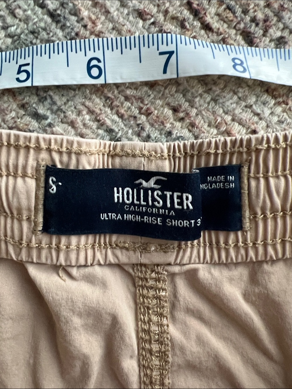 Hollister Women's Khaki Cargo Drawstring Shorts - Picture 2 of 7